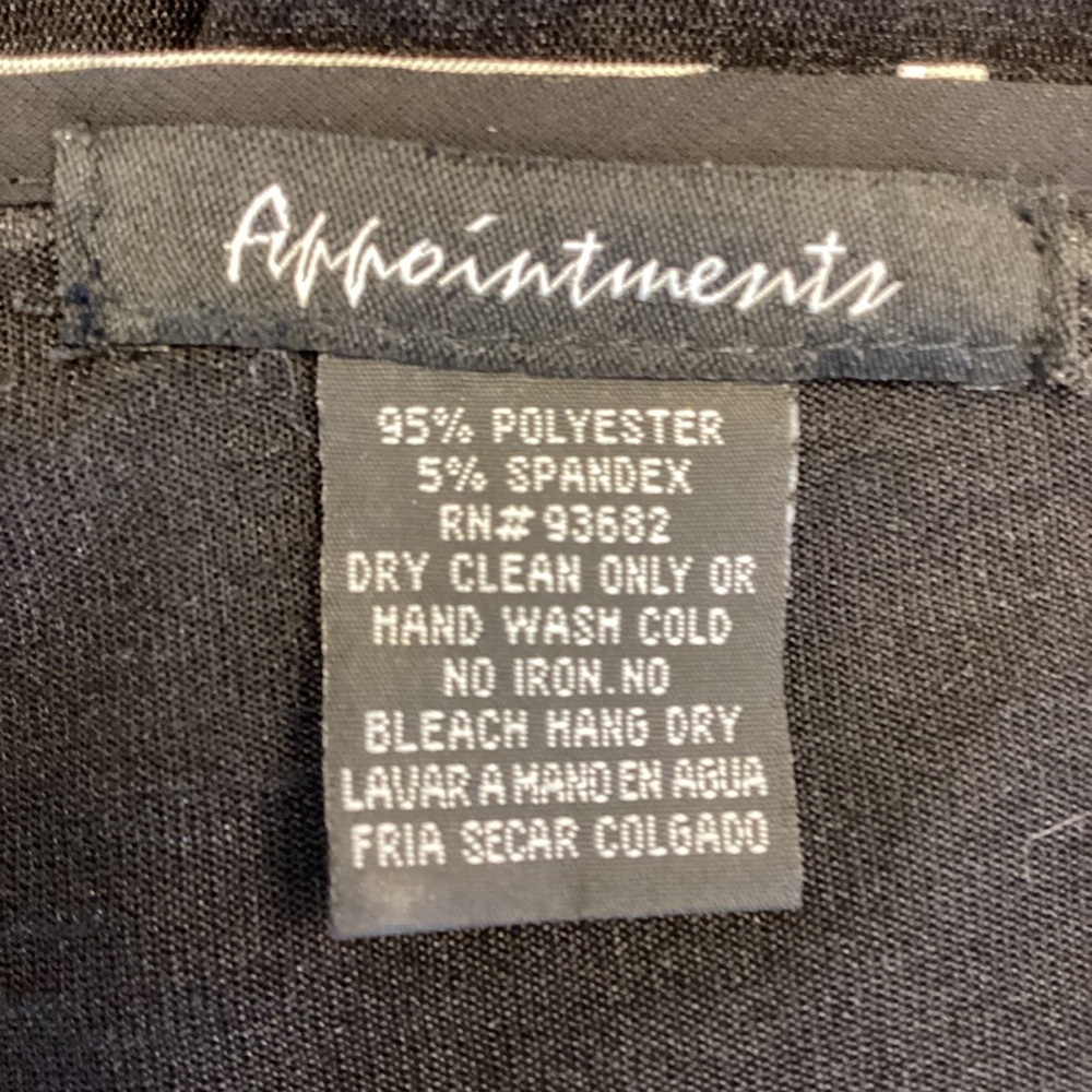 Appointments Black and Grey with Squines and Sparkle Button Floral Women's Top - Picture 6 of 10